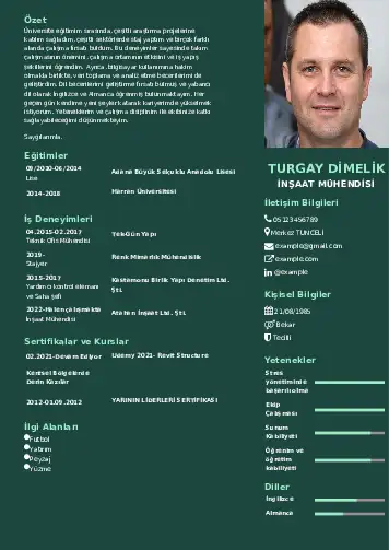 İnşaat Mühendisi Cv Örnekleri cv indir